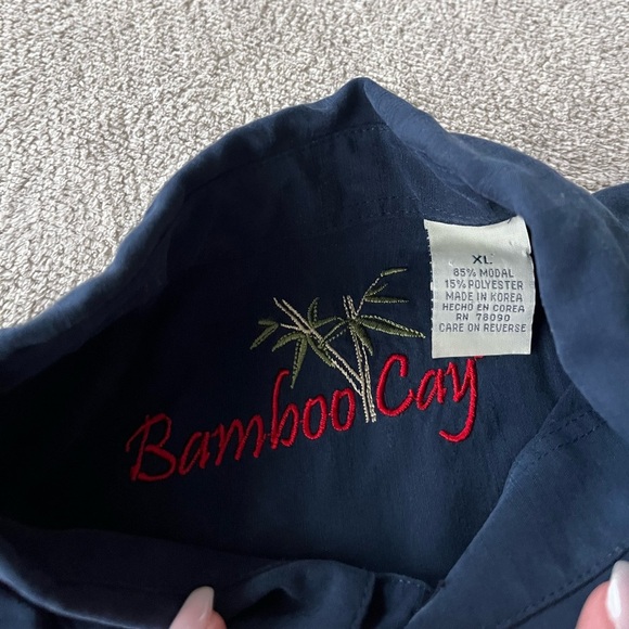 USA FLAG BAMBOO CAY SHIRT ORIGINAL XL Embroidered Patriotic Eclectic Grandpa - Picture 9 of 10